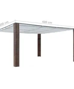 vidaXL Gazebo with Roof Poly Rattan 400x400x200 cm Brown and Cream