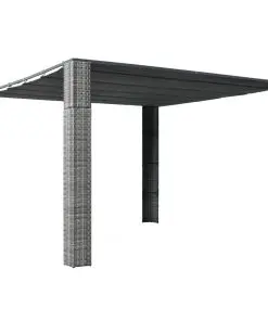 vidaXL Gazebo with Roof Poly Rattan 300x300x200 cm Grey and Anthracite