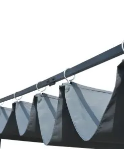 vidaXL Gazebo with Sliding Roof Poly Rattan 400x400x200 cm Grey and Anthracite