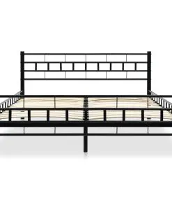 vidaXL Bed Frame Black Metal 137×187 cm