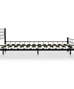 vidaXL Bed Frame Black Metal 137×187 cm