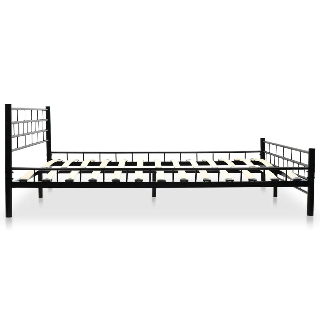 vidaXL Bed Frame Black Metal 153×203 cm