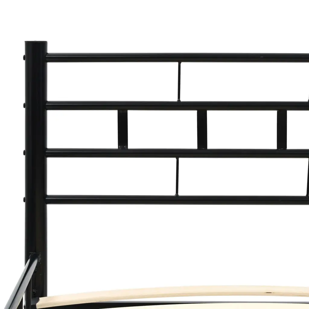vidaXL Bed Frame Black Metal 153×203 cm