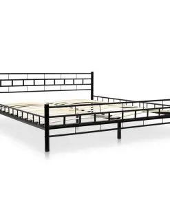 vidaXL Bed Frame Black Metal 183×203 cm