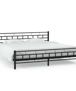 vidaXL Bed Frame Black Metal 183×203 cm