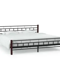 vidaXL Bed Frame Black Metal 137×187 cm