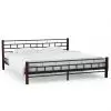 vidaXL Bed Frame Black Metal 153×203 cm