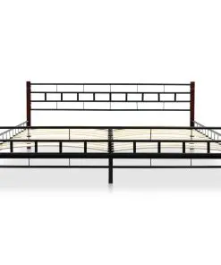 vidaXL Bed Frame Black Metal 183×203 cm