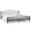 vidaXL Bed Frame Black Metal 153×203 cm