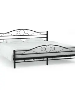 vidaXL Bed Frame Black Metal 183×203 cm