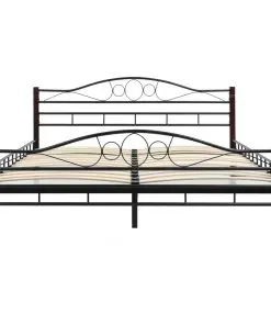 vidaXL Bed Frame Black Metal 153×203 cm