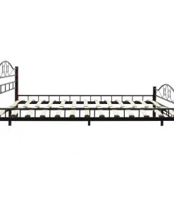 vidaXL Bed Frame Black Metal 153×203 cm