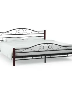 vidaXL Bed Frame Black Metal 153×203 cm