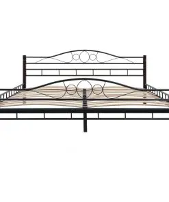 vidaXL Bed Frame Black Metal 183×203 cm