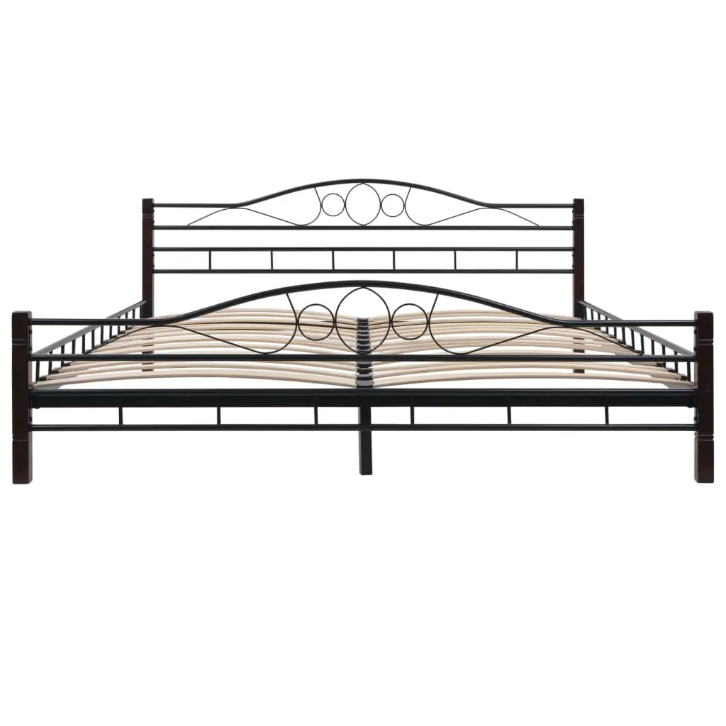 vidaXL Bed Frame Black Metal 183×203 cm