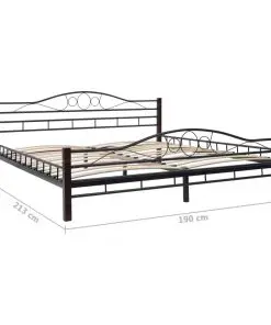 vidaXL Bed Frame Black Metal 183×203 cm