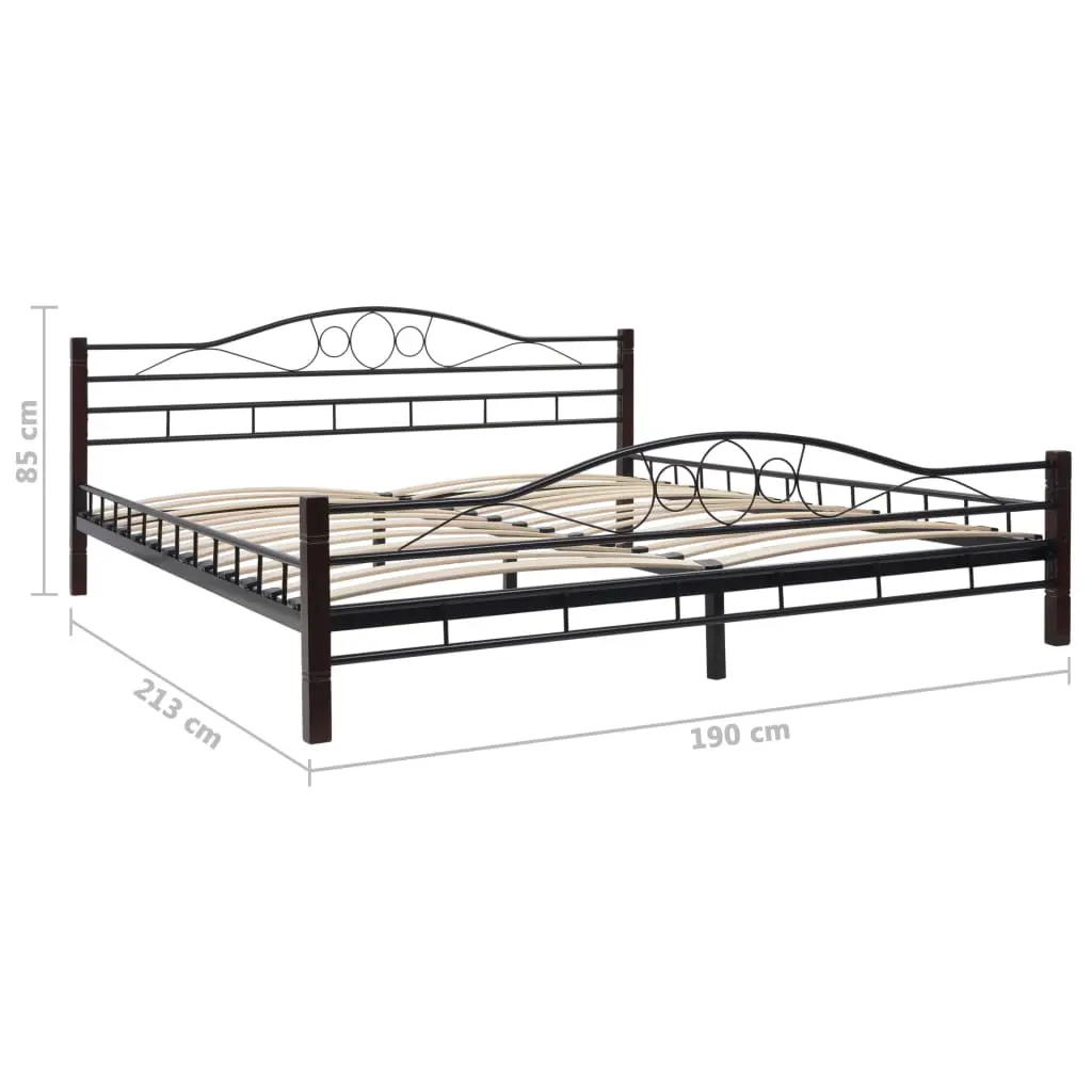 vidaXL Bed Frame Black Metal 183×203 cm