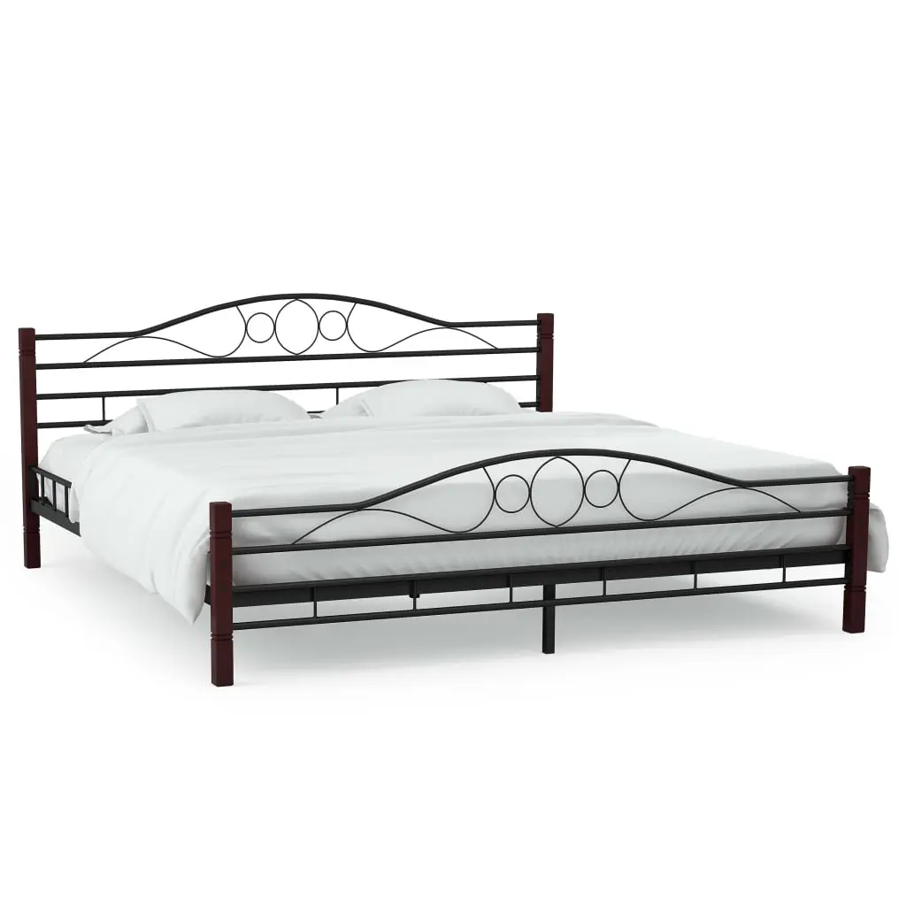 vidaXL Bed Frame Black Metal 183×203 cm