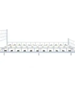 vidaXL Bed Frame White Metal 137×187 cm