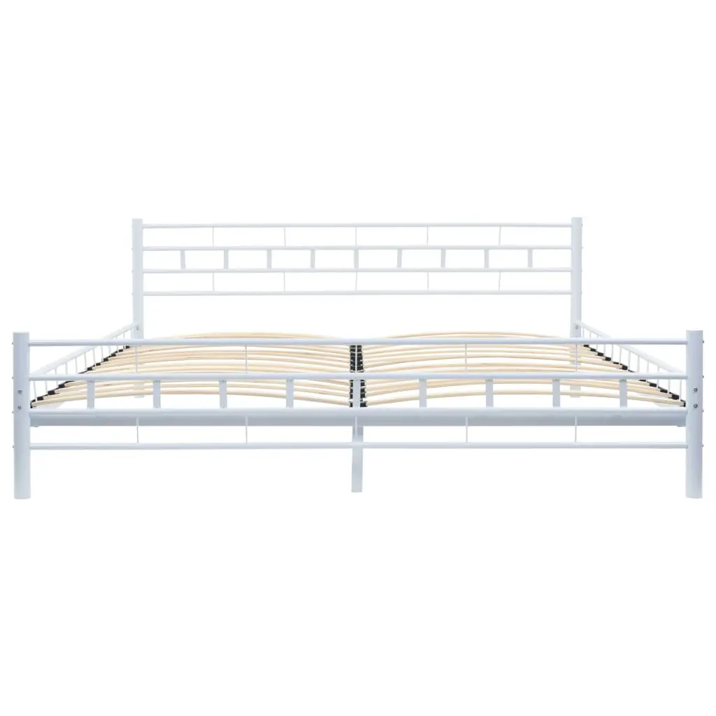 vidaXL Bed Frame White Metal 183×203 cm
