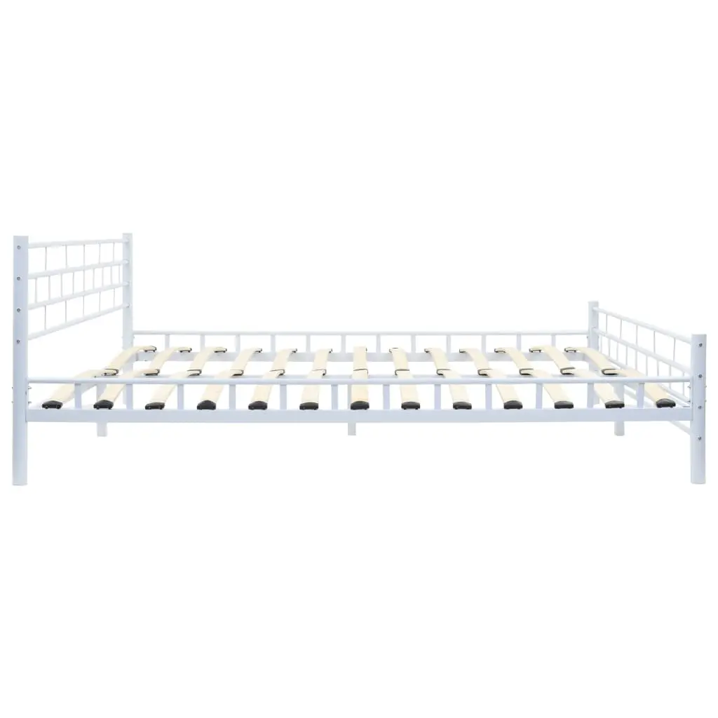 vidaXL Bed Frame White Metal 183×203 cm