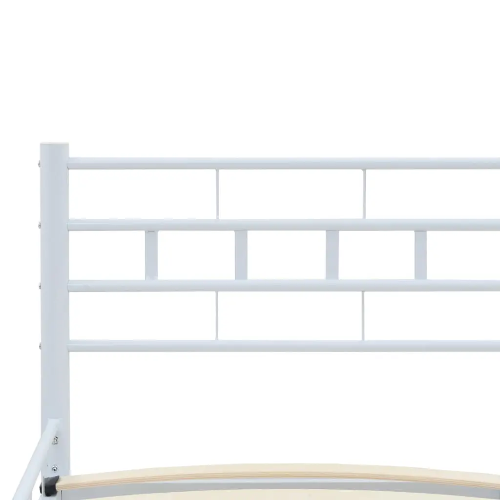 vidaXL Bed Frame White Metal 183×203 cm