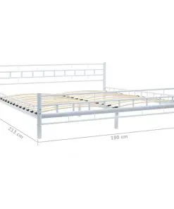 vidaXL Bed Frame White Metal 183×203 cm
