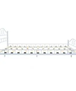 vidaXL Bed Frame White Metal 153×203 cm