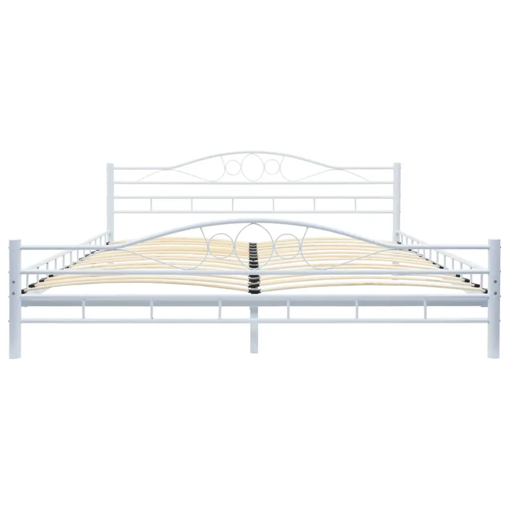 vidaXL Bed Frame White Metal 183×203 cm