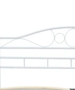 vidaXL Bed Frame White Metal 183×203 cm