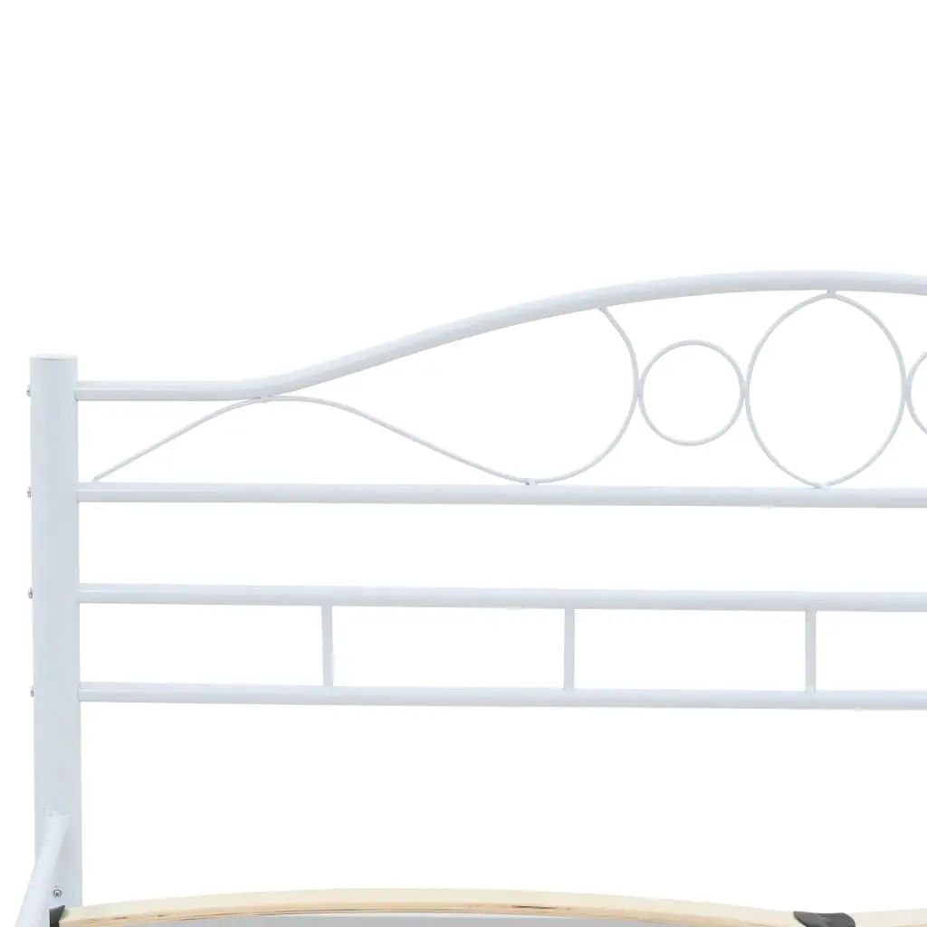 vidaXL Bed Frame White Metal 183×203 cm