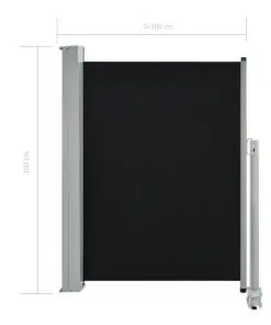 vidaXL Patio Retractable Side Awning 100 x 300 cm Black