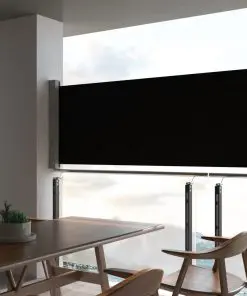 vidaXL Patio Retractable Side Awning 100 x 300 cm Black