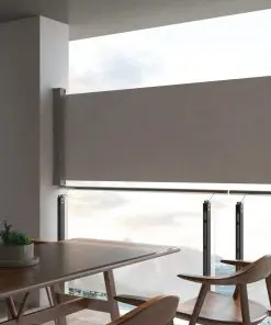vidaXL Patio Retractable Side Awning 100 x 300 cm Grey