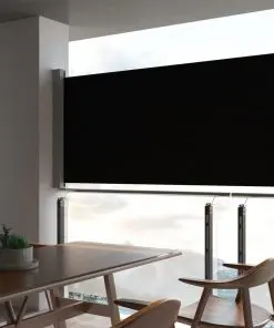 vidaXL Patio Retractable Side Awning 120 x 300 cm Black
