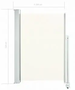 vidaXL Patio Retractable Side Awning 120 x 300 cm Cream