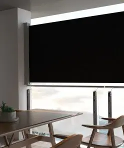 vidaXL Patio Retractable Side Awning 140 x 300 cm Black