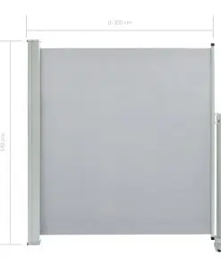 vidaXL Patio Retractable Side Awning 140 x 300 cm Grey
