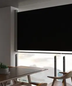 vidaXL Patio Retractable Side Awning 160 x 300 cm Black