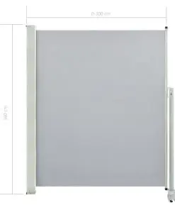 vidaXL Patio Retractable Side Awning 160 x 300 cm Grey