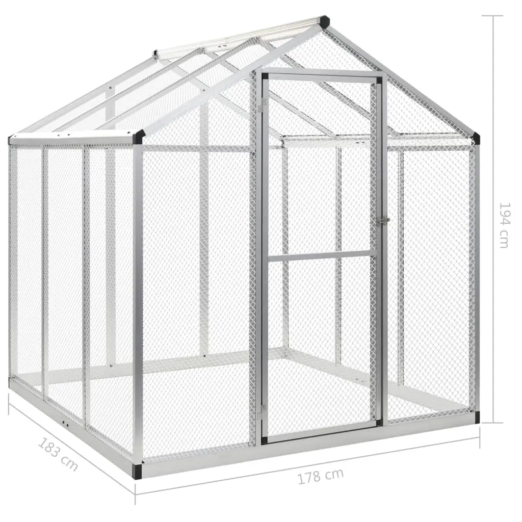 vidaXL Outdoor Aviary Aluminium 183x178x194 cm