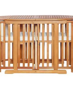 vidaXL 3 Piece Bistro Set with Cushions Solid Eucalyptus Wood