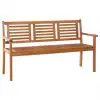 vidaXL 3-Seater Garden Bench 150 cm Solid Eucalyptus Wood