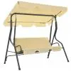 vidaXL Garden Swing Bench Cream White 170x110x153 cm