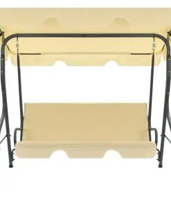 vidaXL Garden Swing Bench Cream White 170x110x153 cm