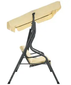 vidaXL Garden Swing Bench Cream White 170x110x153 cm