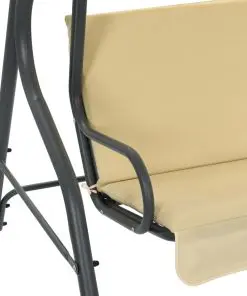vidaXL Garden Swing Bench Cream White 170x110x153 cm