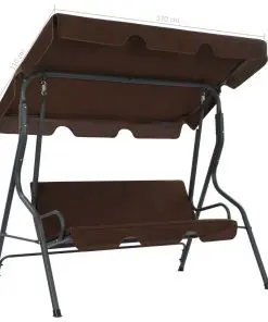 vidaXL Garden Swing Bench Coffee 170x110x153 cm