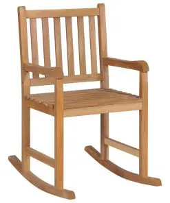 vidaXL Rocking Chair Solid Teak Wood