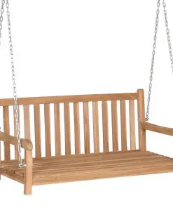 vidaXL Swing Bench Solid Teak 120x60x57.5 cm Brown